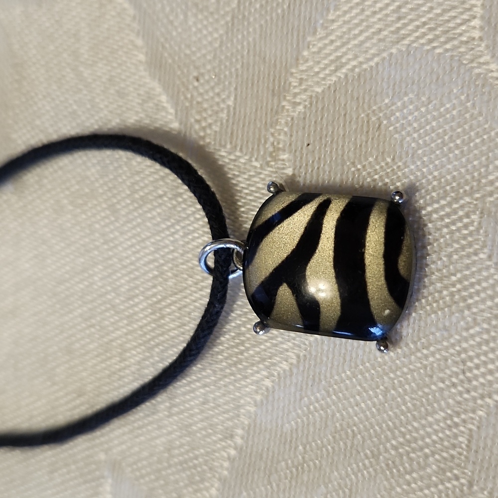 Zebra Pendant on Cord